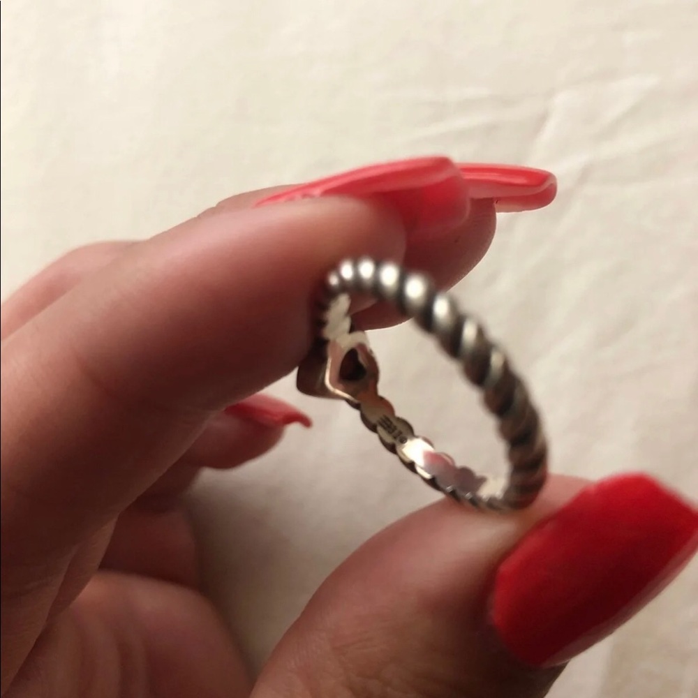 James Avery “Heart with Garnet Twisted Wire Ring”